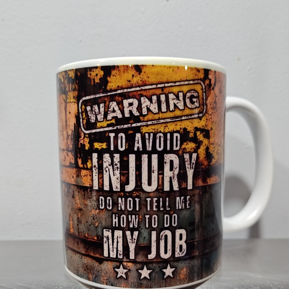 Rustic Warning Mug